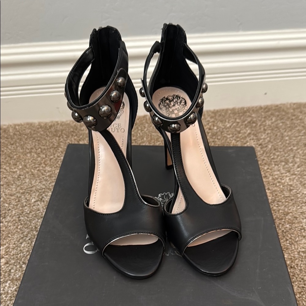 Black Studded Women's Heels